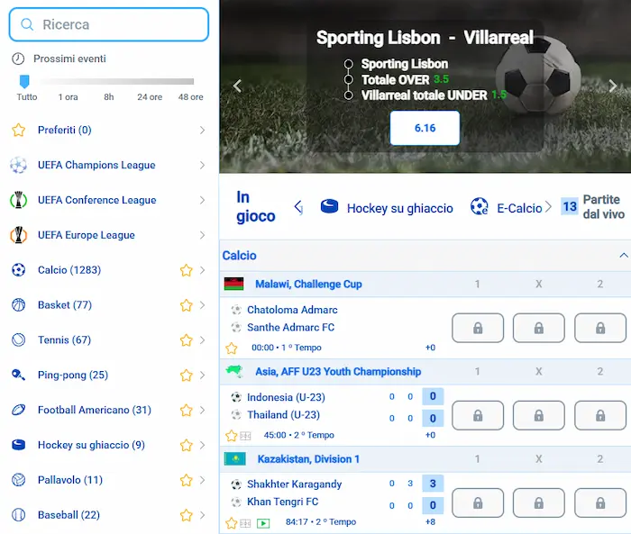 Posido Casino Italia sport